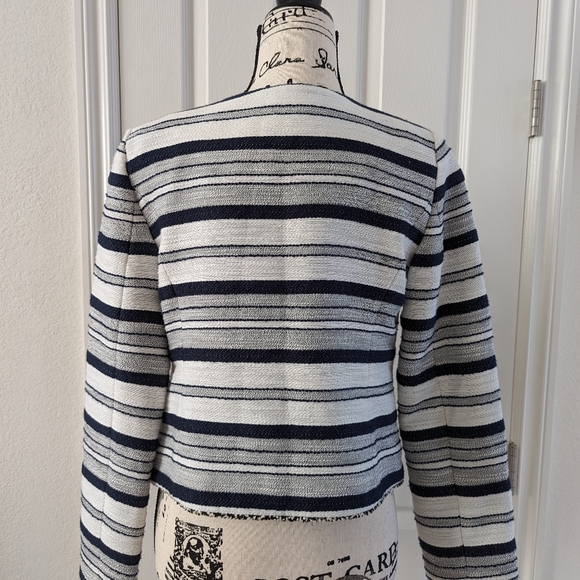 The Limted Stripe Blue and White Blazer Jacket Size 2 - Picture 5 of 7